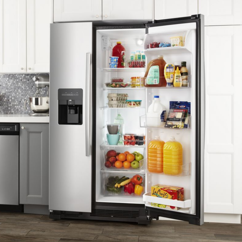 24.57 Cu. Ft. 36 In Side-by-Side Refrigerator with Dual Pad External Ice and Water Dispenser.