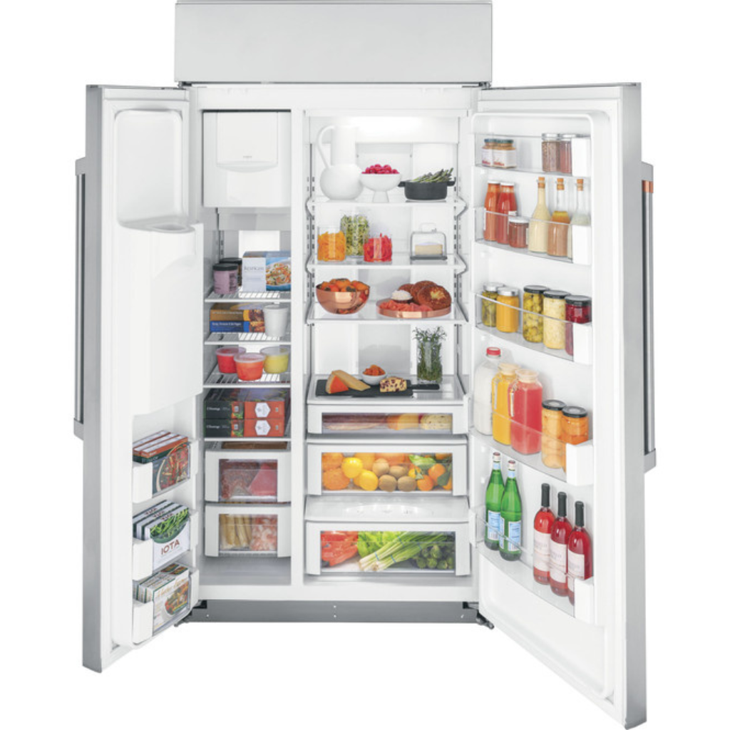Café™ 42 Cu. Ft. Smart Built-In Side-by-Side Refrigerator with Dispenser.