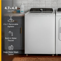4.7 Cu. Ft. Top Load Washer with 2 in 1 Removable Agitator.